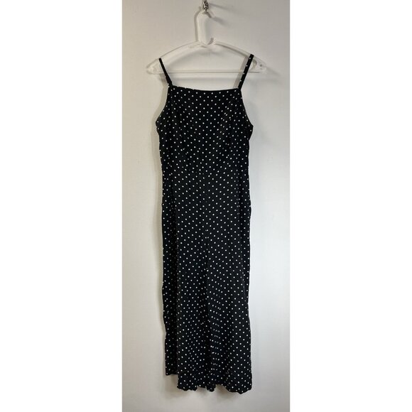 Old Navy Jumpsuit Womens M Black White Polka Dot Square Neck Sleeveless - Picture 1 of 4